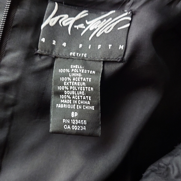 Lord & Taylor black dress with ruffle - Picture 4 of 4